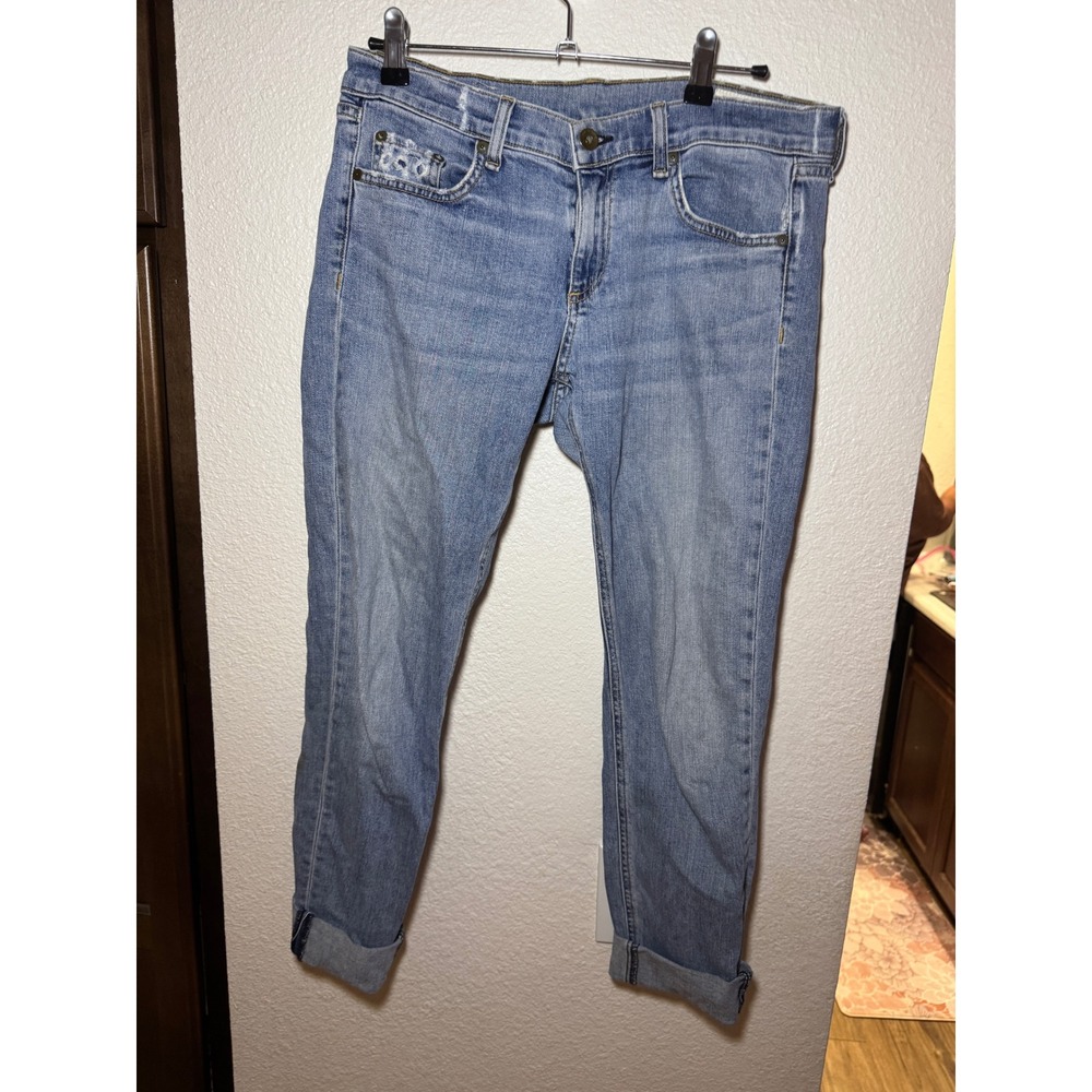 Rag & Bone/JEAN Women 28 Light Wash Slim Boyfriend Denim Jeans Blue - Picture 2 of 4